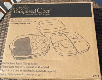 NIB Pampered Chef Cool & Serve Tray (6 Pieces) #2292