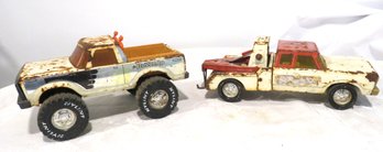 2 Vintage Nylint Trucks Tow Truck And Pickup Truck