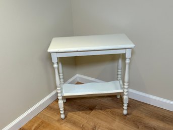 White Painted Wooden Accent Table