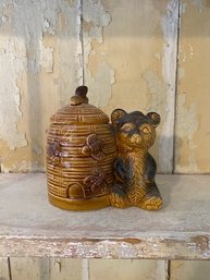 Vintage Collectible Be Pot With Bear.