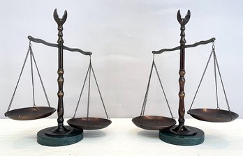 A Pair Of Bronze Scales Of Justice