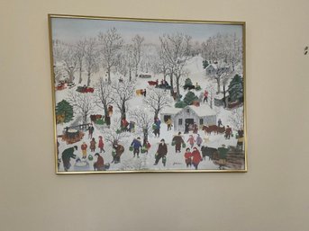 Anna Mary Robertson Grandma Moses Sugaring Off  Print 1955