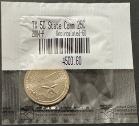 2004-P Uncirculated 50 State Commemorative Texas State Quarter In Littleton Package