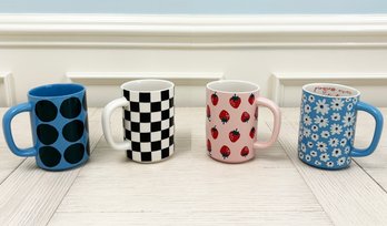 Four Modern Coffee Mugs