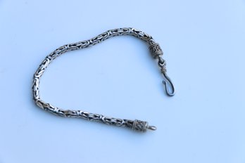 Sterling Silver Solid Byzantine Bracelet 8 Inches Long