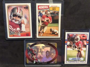 (4) Jerry Rice Cards - Topps & Upper Deck Die Cut - M