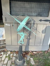 VINTAGE ATLAS SUNDIAL ON STAND