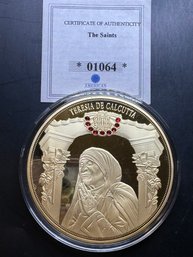 American Mint The Saints Mother Teresa Gold Plated With Swarovski