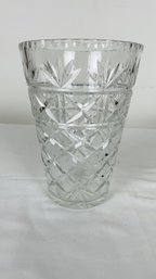 Large Crystal Brilliant Cut Glass Vase