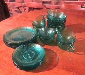 Blue Green Mid Century Dishes, Cups & Saucers