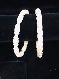 Cream Solid Twist Style Bracelet Set Of Two 334