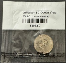 2005-D Uncirculated Jefferson Oceanview Nickel In Littleton Package