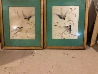 Birds On Silk - Signed