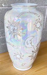 Amazing 14 1/2' Iridescent Vase With Celestial Designs By The SPI Accents Collection