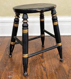 An Antique Stool In Hitchcock Style
