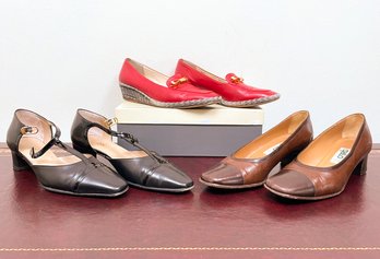 Trio Of Italian Leather Heels - Bally And More!