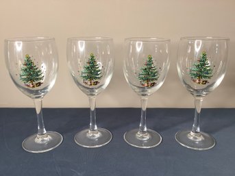 Spode Christmas Tree Wine Glasses