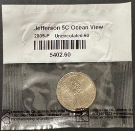 2005-P Uncirculated Jefferson Oceanview Nickel In Littleton Package