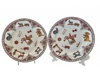 2 Edwardian Childhood Plates 7-3/4' By Spode, England- F1795