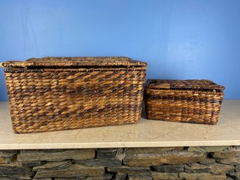 2 Piece Wicker Closing Baskets