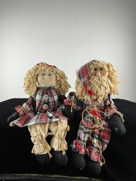 Fabric Weighted Holiday Doll Set