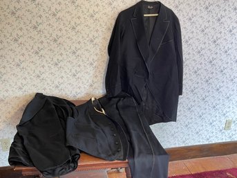 2 Vintage Suit Jackets, Vest, And Pants