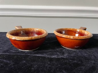 Pair Of Glazed Ceramic Bowls