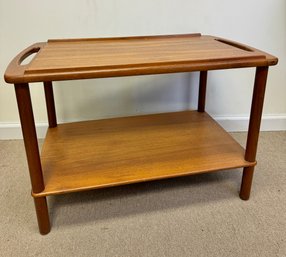 Vintage 1960s Teak Danish Side Table /  Drink Cart