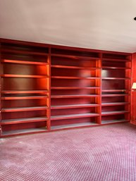 A Custom Built In Bookcase - Library - 2' Thick Solid Wood Shelves