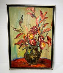 Signed Still Life By  Listed Artist Doris Jenney, Wife Of Pulp Artist Robert ' Bob ' Jenney