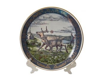 Lovely Decorative Reindeer Plate STAVANGERFLINT Norway Artist Jonas Hinna