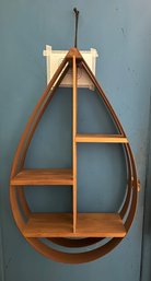 Modern Vintage Bentwood Teardrop Hanging 3 Tier Wall Shelf Display Danish.   BS - CVBC - B