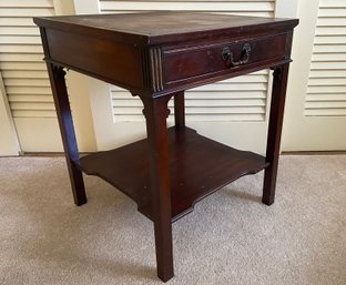 Imperial Furniture Sheraton Style Mahogany Leather Topped Accent Table