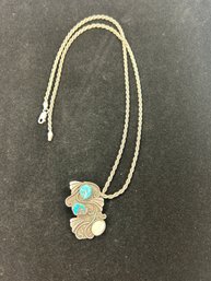 Sterling And Turquoise Necklace