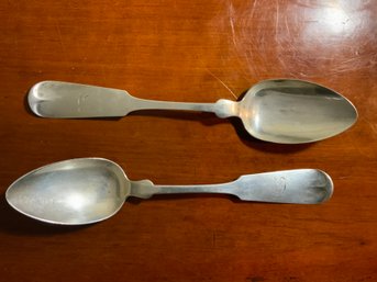 Pair Of Gorham Sterling Serving Spoons, 19th Century