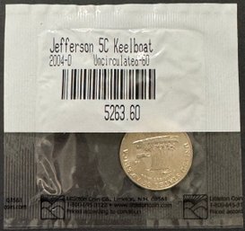 2004-D Uncirculated Jefferson Keelboat Nickel In Littleton Package