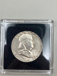 Beautiful 1952 Benjamin Franklin Silver Half Dollar In Plastic Case