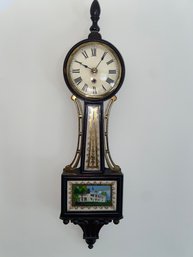 Banjo Wall Clock With Picture Of George Washingtons Home Mt. Vernon, VA 20in