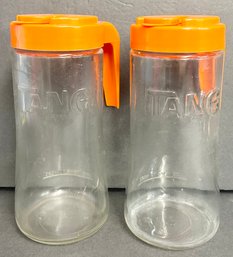 Pair Of Vintage Anchor Hocking Tang Glass Pitchers