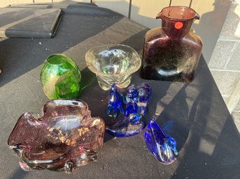 LOT OF MIDCENTURY GLASSWARE INCLUDES MURANO