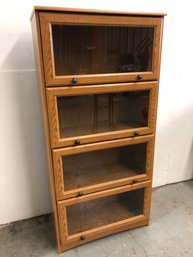 Oak Finish Four Glaze Door 'Barrister Style' Bookcase