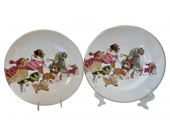 2 Pier1 PARK AVENUE PUPPIES Pictures 7 Adorable Pups!  Plates 8-3/4'