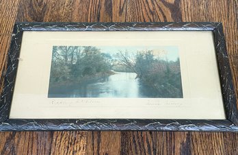An Antique Hand Tinted Photograph Signed Wallace Nutting 'Rippling Into Silence'