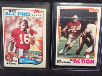 (2) 1982 Topps Joe Montana Cards - M