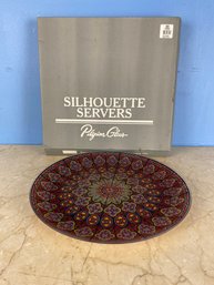 Pilgrim Glass Silhouette Servers Serving Platter