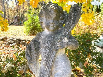 Standing Putti Holding Wheat Sheaves