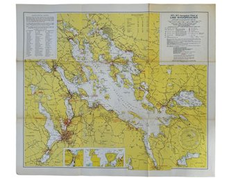 1972 - 1973 Navigation Chart Of Lake Winnipesaukee