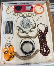 Huge Collection Of Jewelry Bracelets, Necklaces, Ear Rings,saree Pin,pendant,small Red Wallet, Bangle.