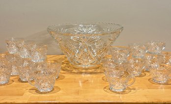 A Vintage Glass Punchbowl Set - Entertain In Vintage Style!