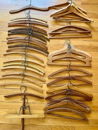 Lot Of 38 Vintage Wooden Hangers - Attention ReSellers!